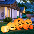 Haunt & Co Costway 7.5' Halloween Inflatable 7 Pumpkins Patch W/LED Light Outdoor Garden Decoration