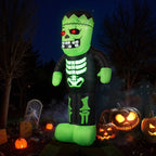 Haunt & Co Costway 8.4 Ft Tall Halloween Inflatable Decoration LED-lit Inflatable Green Zombie