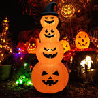 Haunt & Co Costway 8FT Halloween Inflatable Stacked Pumpkins Blow-up Holiday Decoration w/ LED Lights