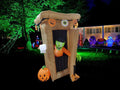 Haunt & Co CozyBox 6FT Halloween Animated LED Inflatable Spooky Outhouse with Monster Holiday Yard Decoration