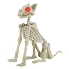 Haunt & Co Beige Plastic Animated Skeleton Cat, 60-inch