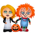 Haunt & Co Halloween Airblown Yard Inflatables Chucky and Bride & Pumkin 66.14 in x 19.29 in x 57.48 in 5.09 lb