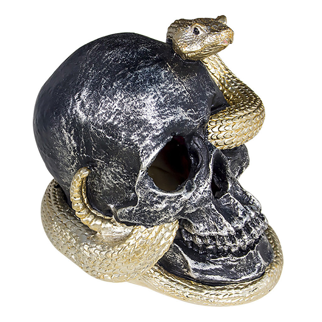 Haunt & Co FFENYAN Halloween Decorations Snake Skull Decoration Ornaments With Lights Crafts White