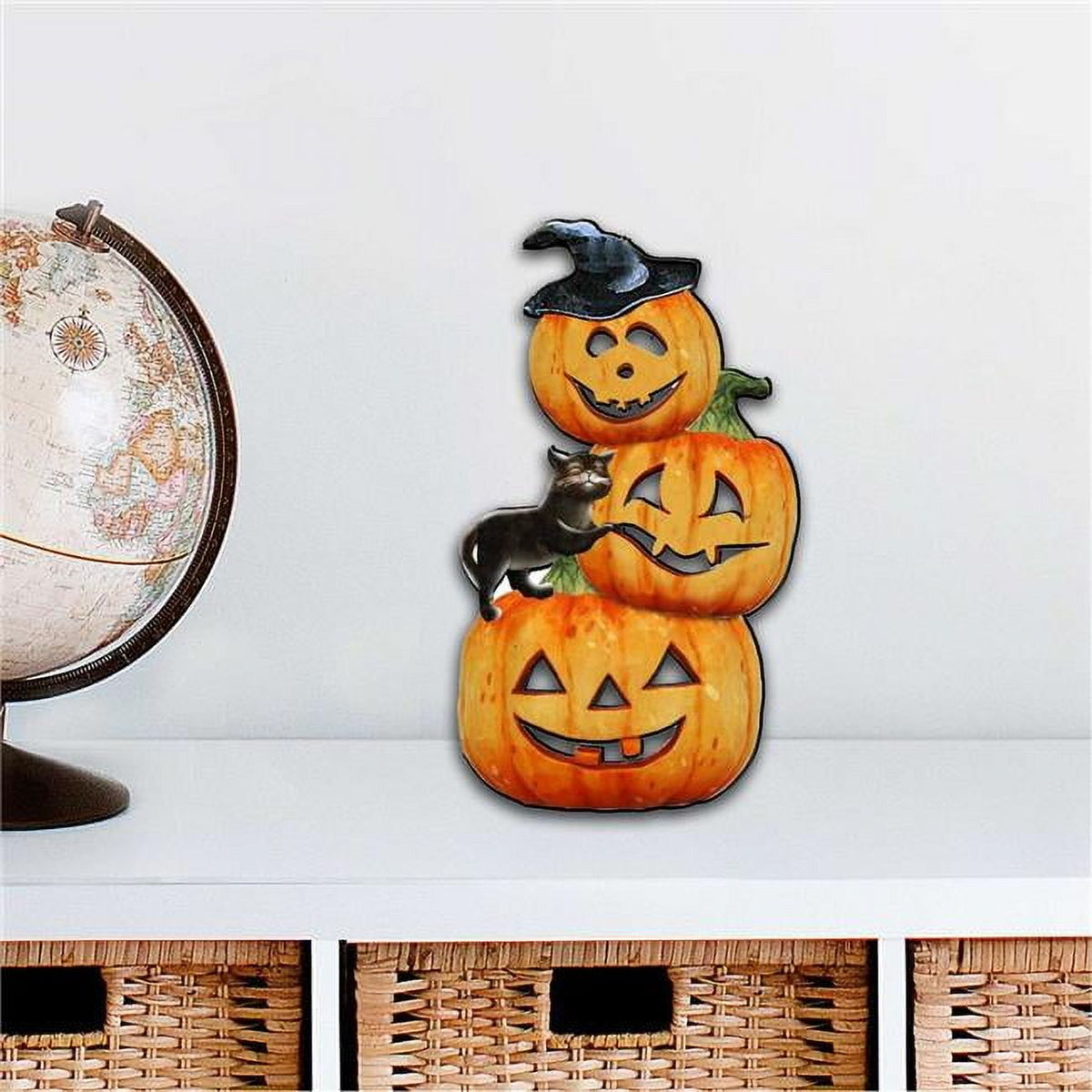 Haunt & Co Designocracy 8158415M 12 x 9 in. Scary Pumpkins Halloween Outdoor Decor Large Ornaments
