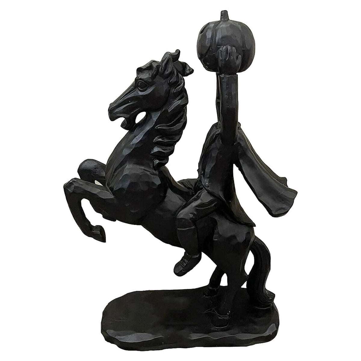 Haunt & Co Desktop Ornament Headless Horseman Resin Statue for Halloween Home Display, 22x12x9 cm, Black
