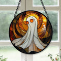 Haunt & Co Eco Friendly Christmas Gift - Halloween Evil Scary Ghosts Spooky Oranges Stained Glass Hanging Ornament - Silver & Gold Christmas Tree Decor, Holiday Gift for Family & Friends, Collectible 2025