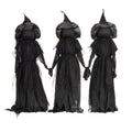 Haunt & Co Evergreen Set of 3 LED Lighted Halloween Witch Stakes, 4' Tall