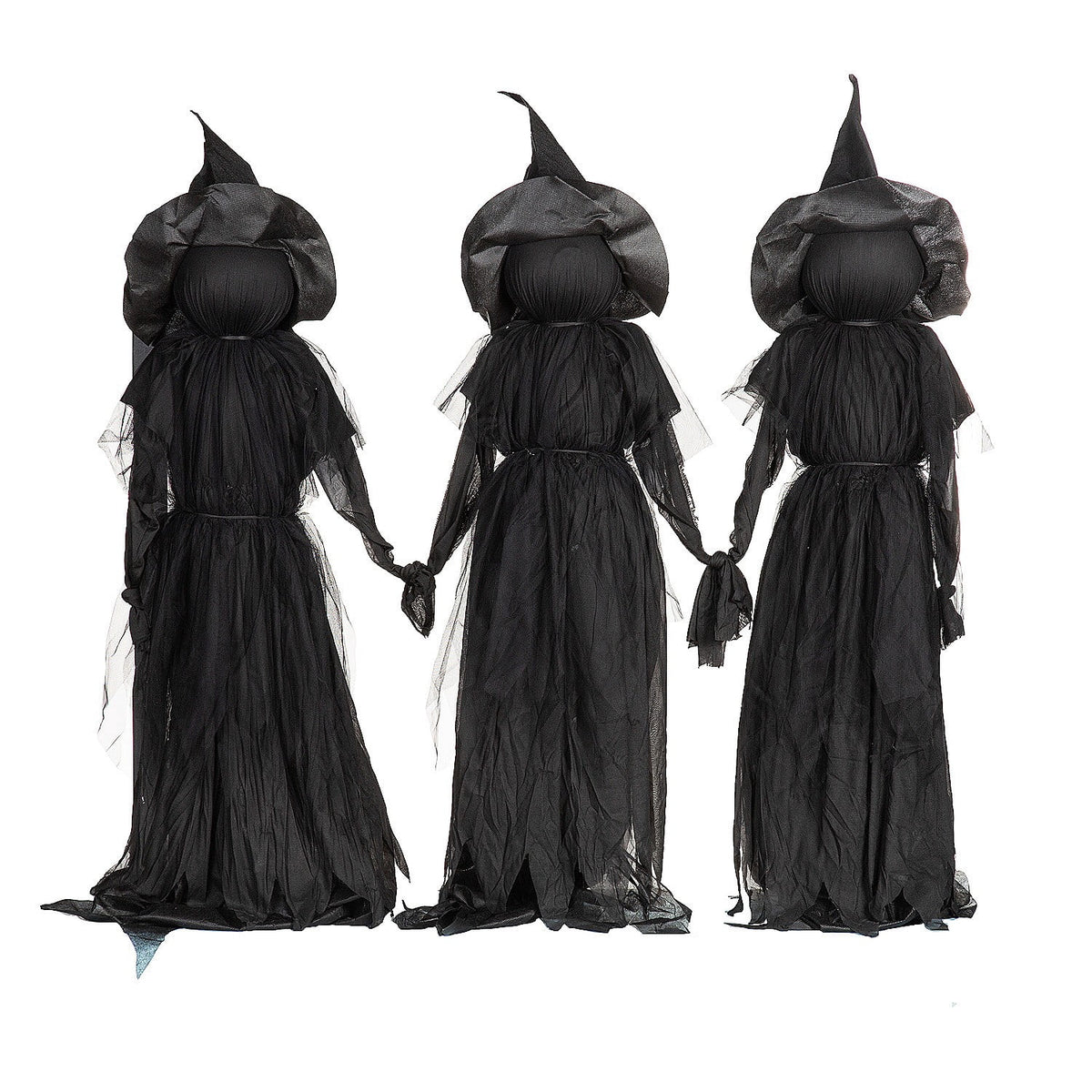 Haunt & Co Evergreen Set of 3 LED Lighted Halloween Witch Stakes, 4' Tall