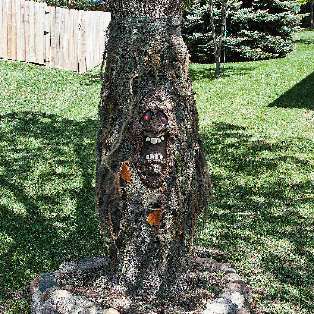 Haunt & Co FX Black Ghost Halloween Outdoor Decor, Red Eyes Fade In and Out (1 Count)