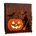 Haunt & Co FantasyFrolic Summerween Halloween Resin Pumpkin Hanging Ornament 3D Glowing Witch Bat Wall Decor Festive Home Party Atmosphere B