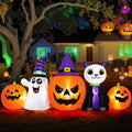 Haunt & Co 8FT Halloween Inflatable Pumpkins Ghost Cat with Lights,Blow ups Outdoor Decorations