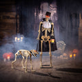 Haunt & Co Fun Express Outdoor Animated Skeleton with Sound-Activated Light-Up Dog , 5ft & 3ft