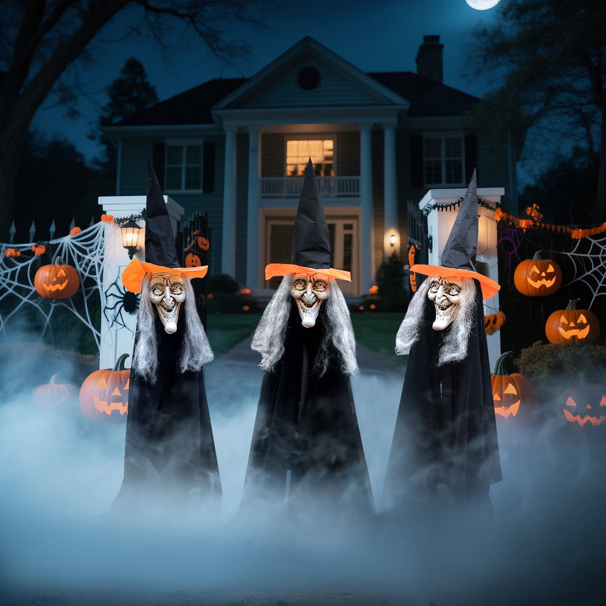 Haunt & Co Fun Little Toys 3 Pcs Halloween Witch Decorations, 43" Wicked Witches Decor, Scary Halloween Stakes