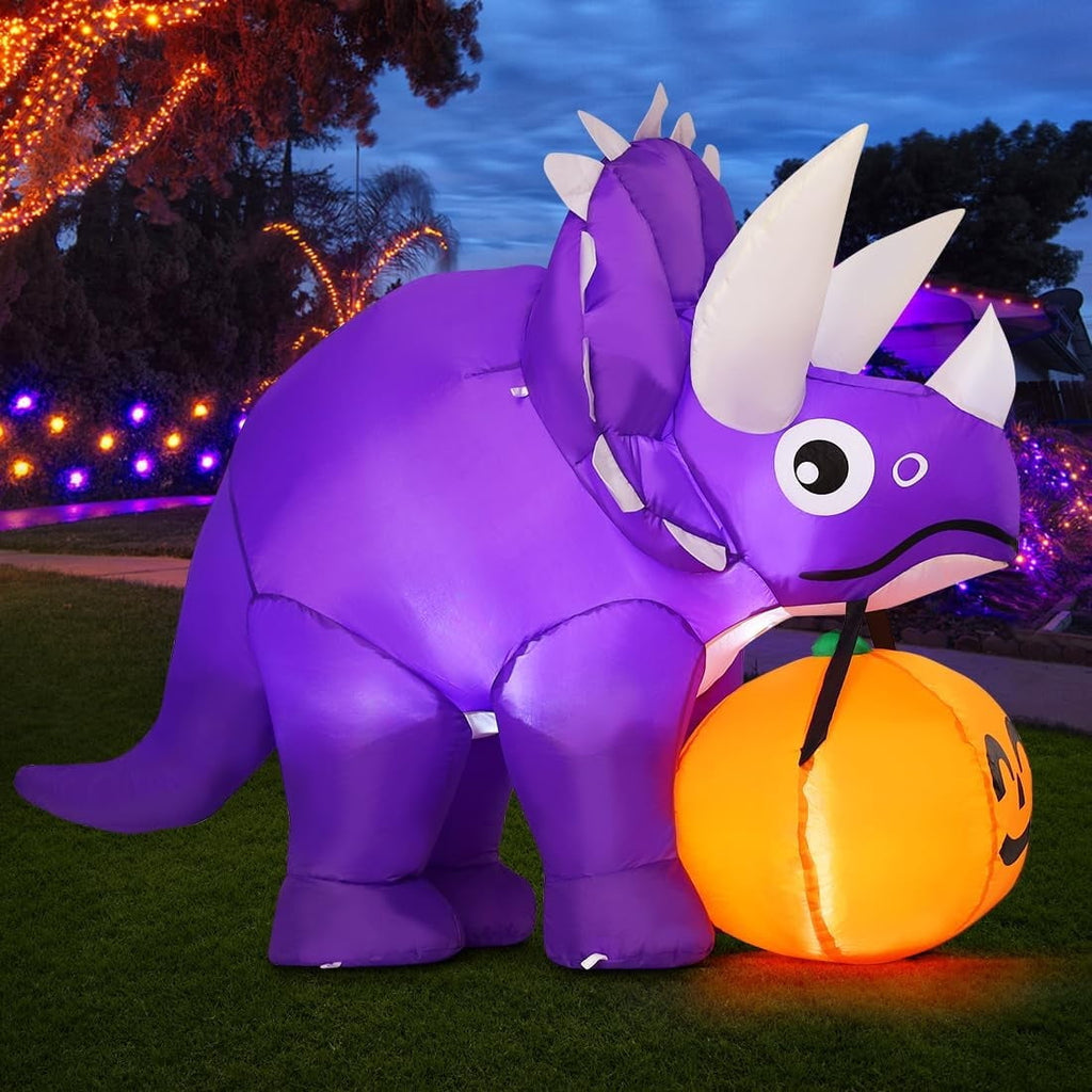 Haunt & Co Halloween Inflatable 5 FT Halloween Dinosaur Inflatable, Inflatable Halloween Dinosaur Halloween Dinosaur Decorations with LED Lights, Inflatables Clearance for Holiday
