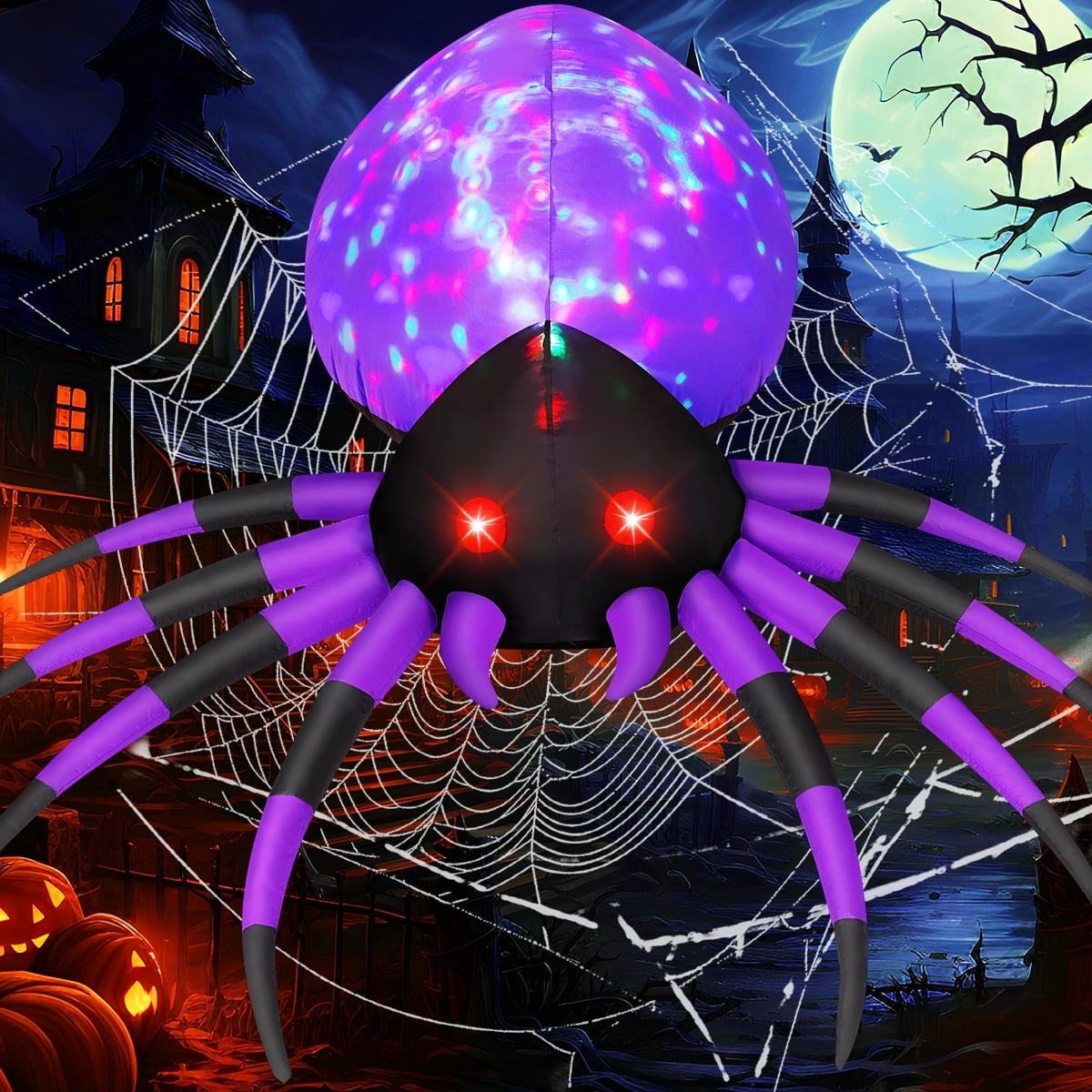 Haunt & Co Halloween Inflatable 5 FT Halloween Spider Inflatable, Inflatable Halloween Spider Halloween Blow Up Spider with LED Lights, Outdoor Clearance for Halloween/Holiday/Party