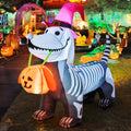 Haunt & Co Halloween Inflatables 5.7 FT Halloween Skeleton Dog Inflatable, Halloween Skeleton Puppy Inflatable with Build-in LEDs, Outdoor Clearance for Halloween Holiday Party
