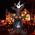 Haunt & Co Halloween Inflatables 9 FT Animated Halloween Tree Inflatables with Built-in LED lights, Scary Spooky Tree Inflatable with White Ghost, Outdoor for Halloween Holiday Party