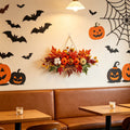 Haunt & Co Gaecuw Halloween Hanging Ornament, Maple Leaf Pumpkin Wall Decor with Rope for Front Door Fall Display