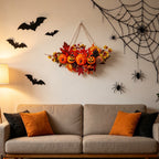 Haunt & Co Gaecuw Halloween Pumpkin Maple Leaf Hanging Ornament Fall Festival Wall Decor for Front Door Party Indoor Supplies