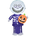 Haunt & Co Halloween Inflatable Barrel with Jack O' Lantern, 4 ft Tall, Multi