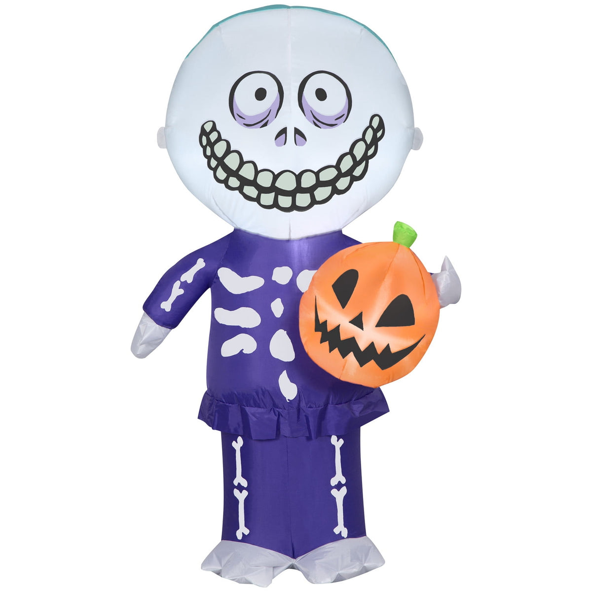 Haunt & Co Halloween Inflatable Barrel with Jack O' Lantern, 4 ft Tall, Multi