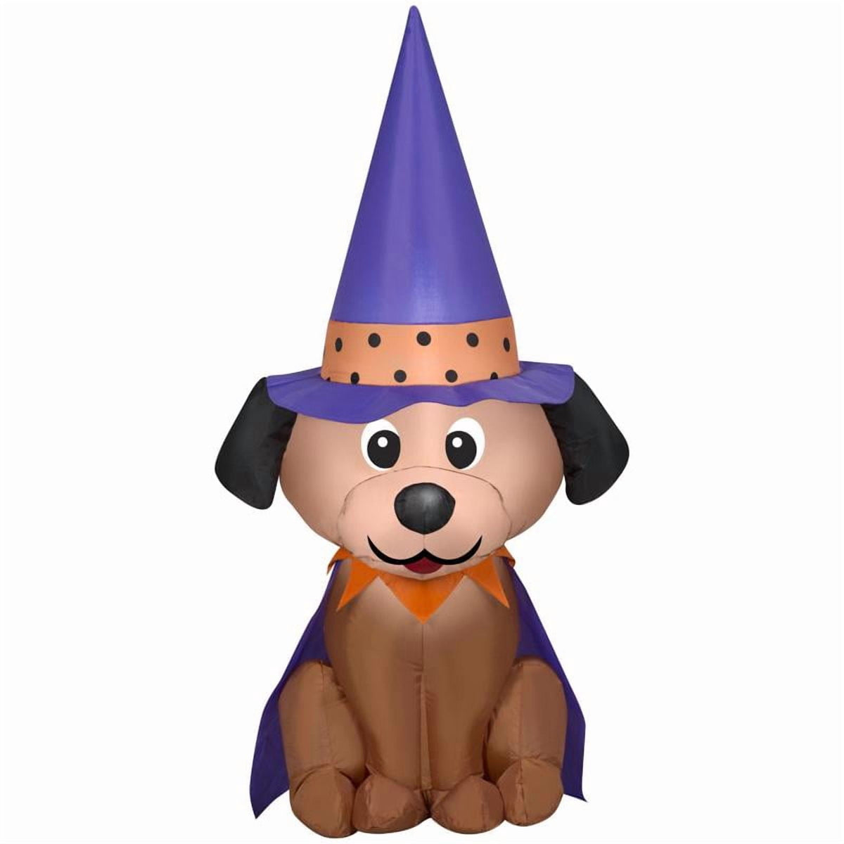 Haunt & Co Halloween Inflatable Dog in Witch Hat, 4 ft Tall, Multi