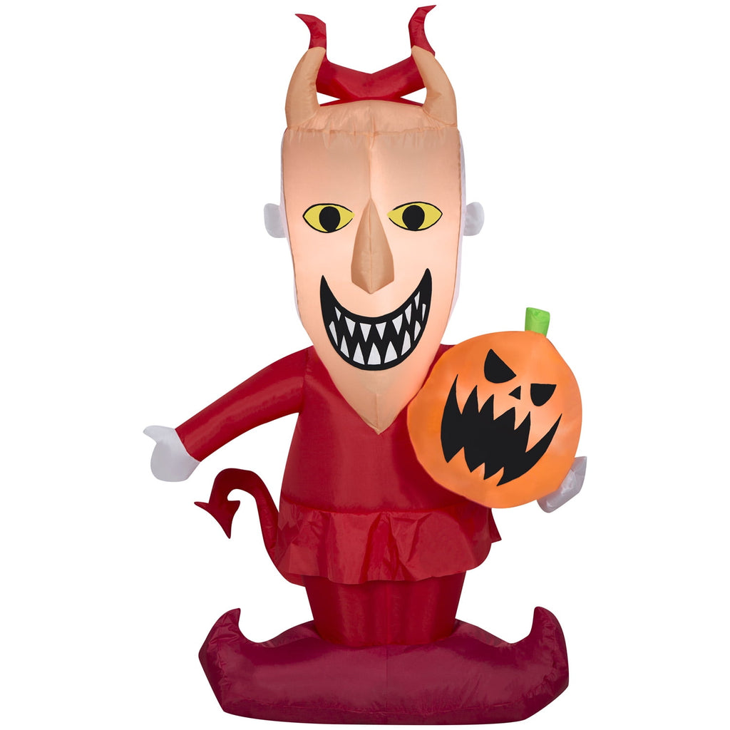 Haunt & Co Halloween Inflatable Lock with Jack O' Lantern, 4 ft Tall, Multi