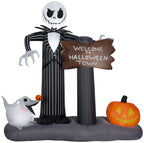Haunt & Co Industries Yard Inflatables Nightmare Before Christmas Halloween Town Scene, 6 ft