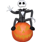 Haunt & Co Airblown Inflatable Nightmare Before Christmas Jack on Pumpkin Disney, 3.5 ft Tall, Multicolored