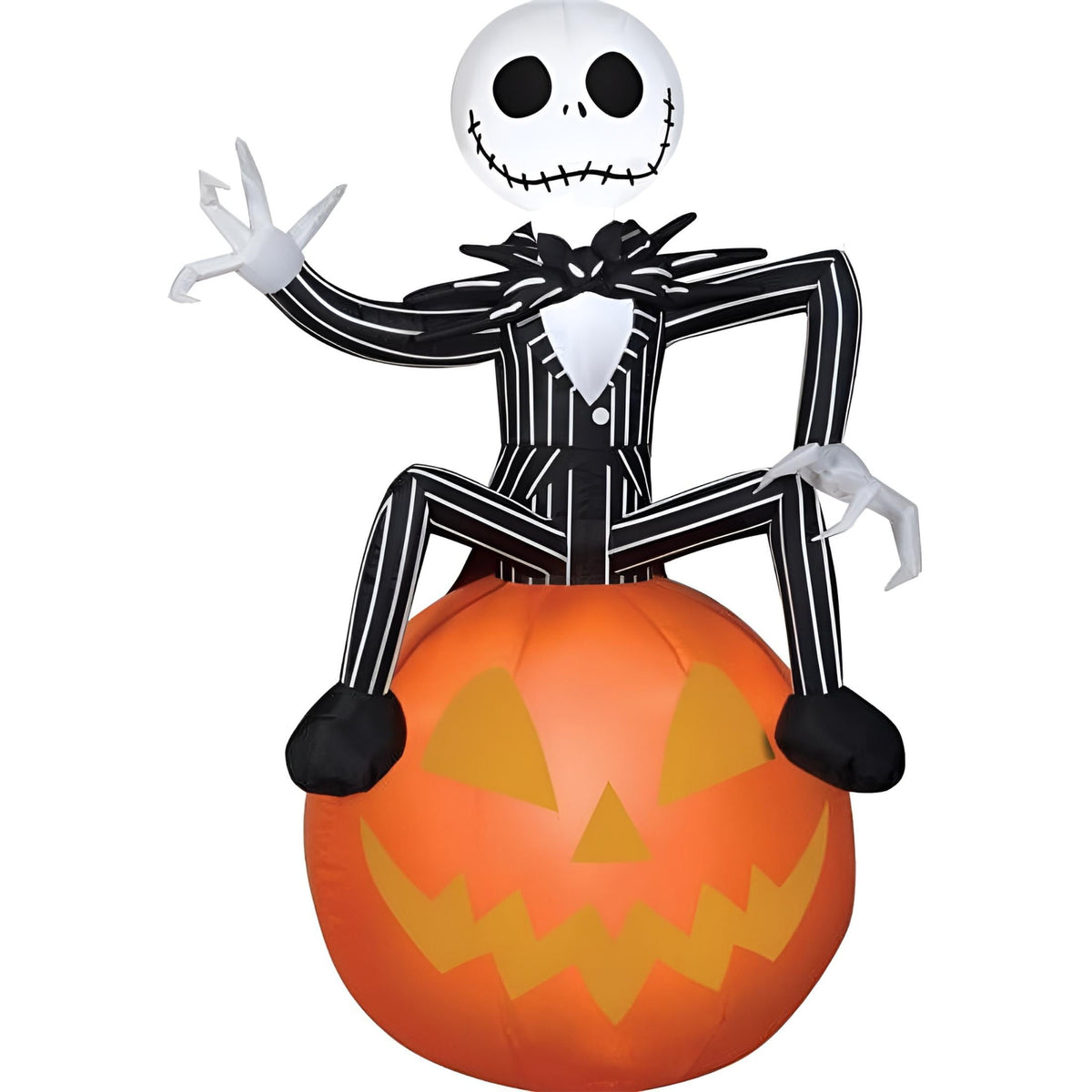 Haunt & Co Airblown Inflatable Nightmare Before Christmas Jack on Pumpkin Disney, 3.5 ft Tall, Multicolored
