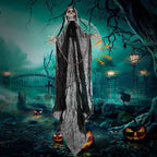 Haunt & Co Ghost Ornaments with Chain, Realistic Terrifying Halloween Hanging Statue, Durable Outdoor Plastic Courtyard Garden Decor, Spooky Porch Terrace Party Scene Prop
