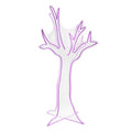 Haunt & Co Ghost Tree Purple Halloween Décor with 3D Neon LED Lights, 3.8-Ft