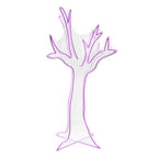 Haunt & Co Ghost Tree Purple Halloween Décor with 3D Neon LED Lights, 3.8-Ft