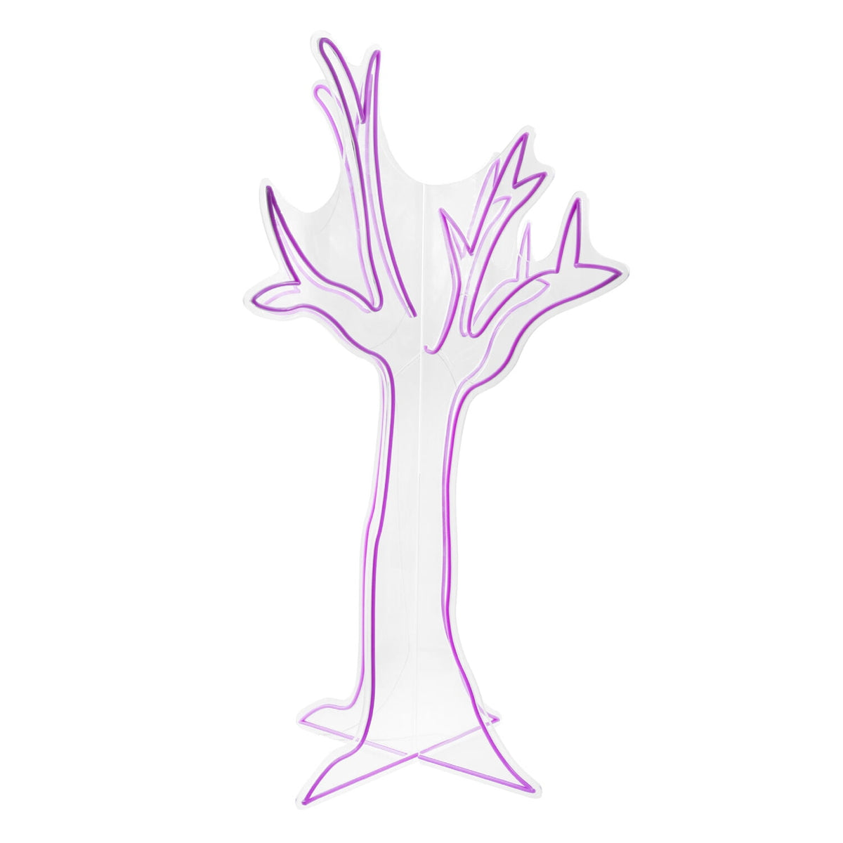 Haunt & Co Ghost Tree Purple Halloween Décor with 3D Neon LED Lights, 3.8-Ft