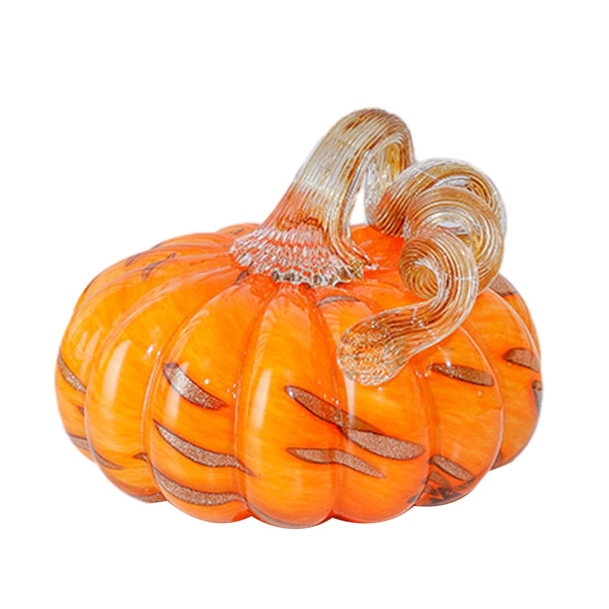 Haunt & Co Glass Pumpkin Decoration Modern Pumpkin Ornament for Bedroom Halloween Home S