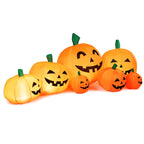 Haunt & Co Gymax 7.5ft Inflatable Halloween Pumpkins Set 7 Pumpkins Patch w/ Energy-saving LED & Adapter