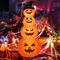 Haunt & Co Gymax 8 ft Inflatable Halloween Pumpkins Stack Holiday Decor w/ Built-in LED Lights