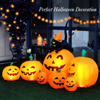 Haunt & Co Gymax Inflatable Pumpkin Combo 7.5ft Length w/ LED Lights