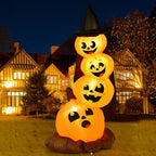 Haunt & Co Gymax Pumpkin Combo Halloween Yard Inflatable, with Built-in LED Lights 7'