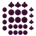 Haunt & Co HBBKVI Purple 3.1" Christmas Balls Christmas Tree Decoration Ornaments Shatterproof Hanging Balls for Birthday Halloween Holiday Wedding Decorations Set of 25pcs