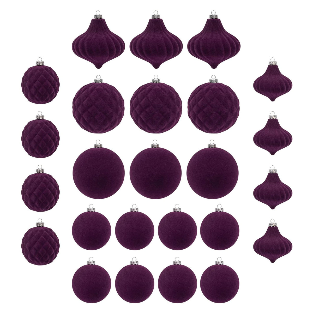 Haunt & Co HBBKVI Purple 3.1" Christmas Balls Christmas Tree Decoration Ornaments Shatterproof Hanging Balls for Birthday Halloween Holiday Wedding Decorations Set of 25pcs