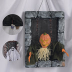 Haunt & Co HOZVOMI Motion-Activated Halloween Tombstone Decoration - Hanging Ornament with Glowing LED & Screaming Sound Effects for Spooky Outdoor Indoor Decor