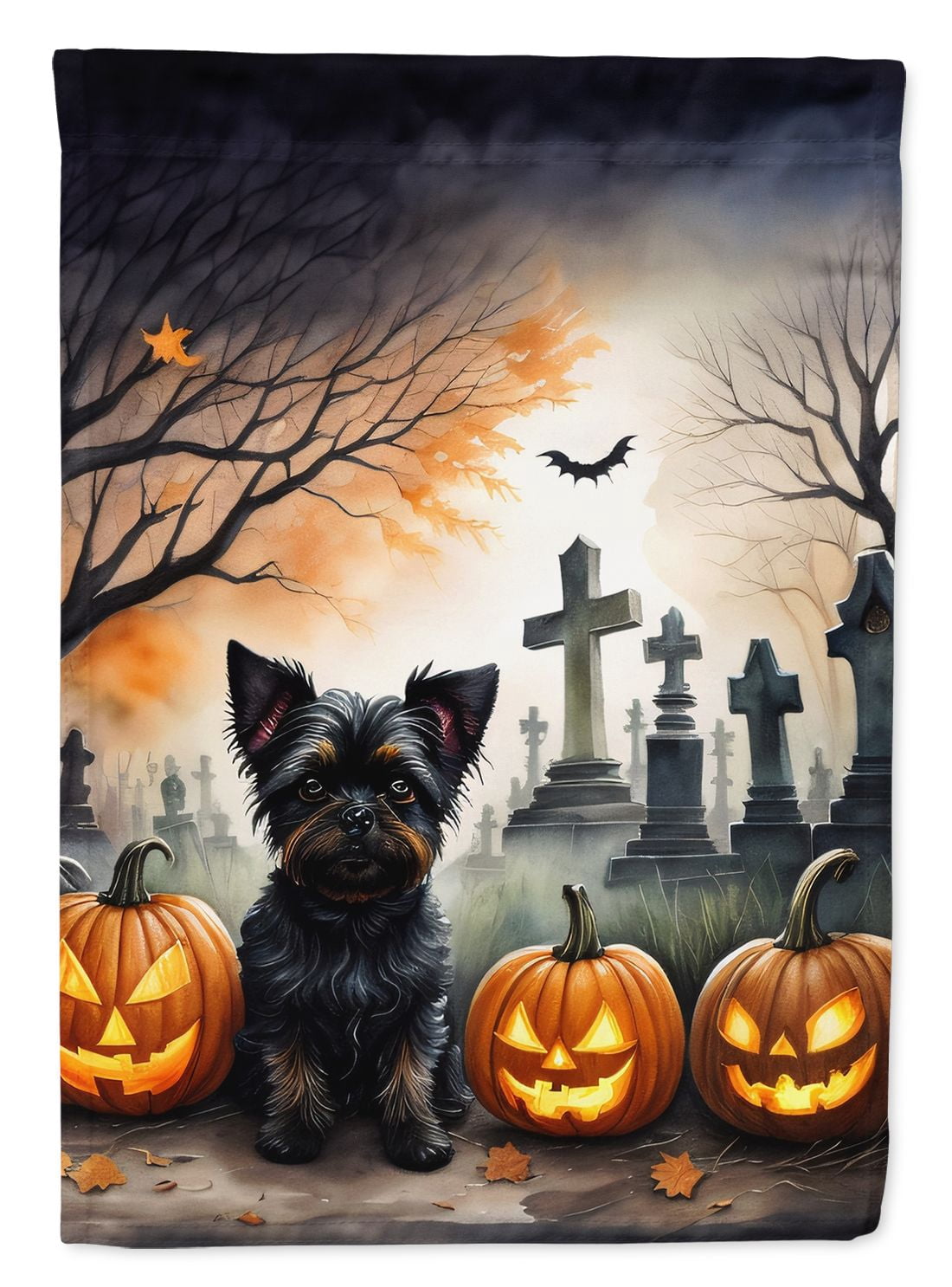Haunt & Co Halloween Rottweiler Dog House Flag 28x40IN Double-Sided Polyester Decorative Sleeve Pole Flag