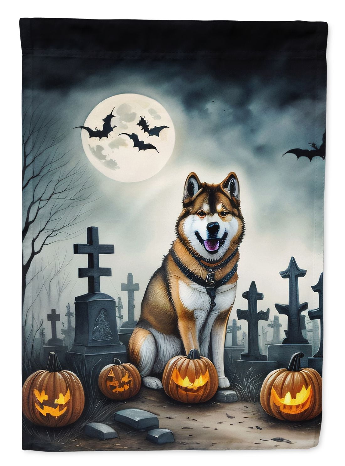 Haunt & Co Halloween Italian Greyhound Dog House Flag 28x40IN Double-Sided Polyester Decorative Sleeve Pole Flag