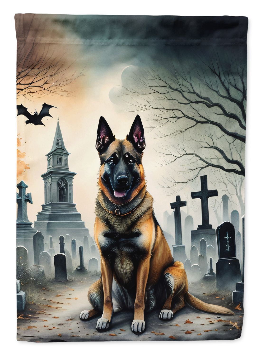 Haunt & Co Halloween Italian Greyhound Dog House Flag 28x40IN Double-Sided Polyester Decorative Sleeve Pole Flag