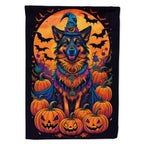 Haunt & Co Halloween Pug Dog House Flag 28x40IN Double-Sided Polyester Decorative Sleeve Pole Flag