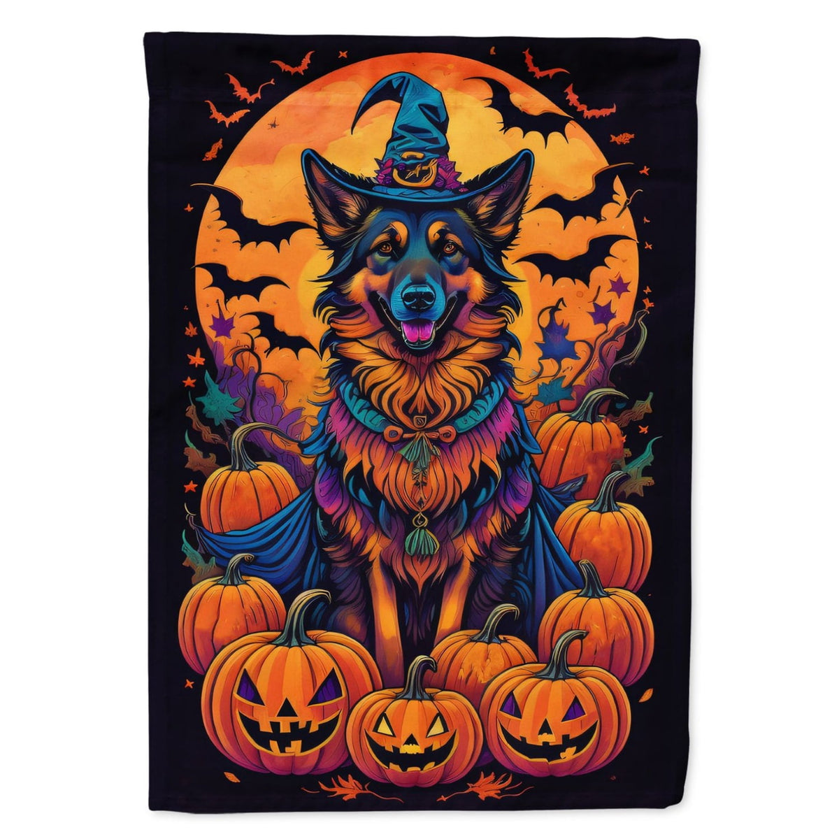 Haunt & Co Halloween Pug Dog House Flag 28x40IN Double-Sided Polyester Decorative Sleeve Pole Flag