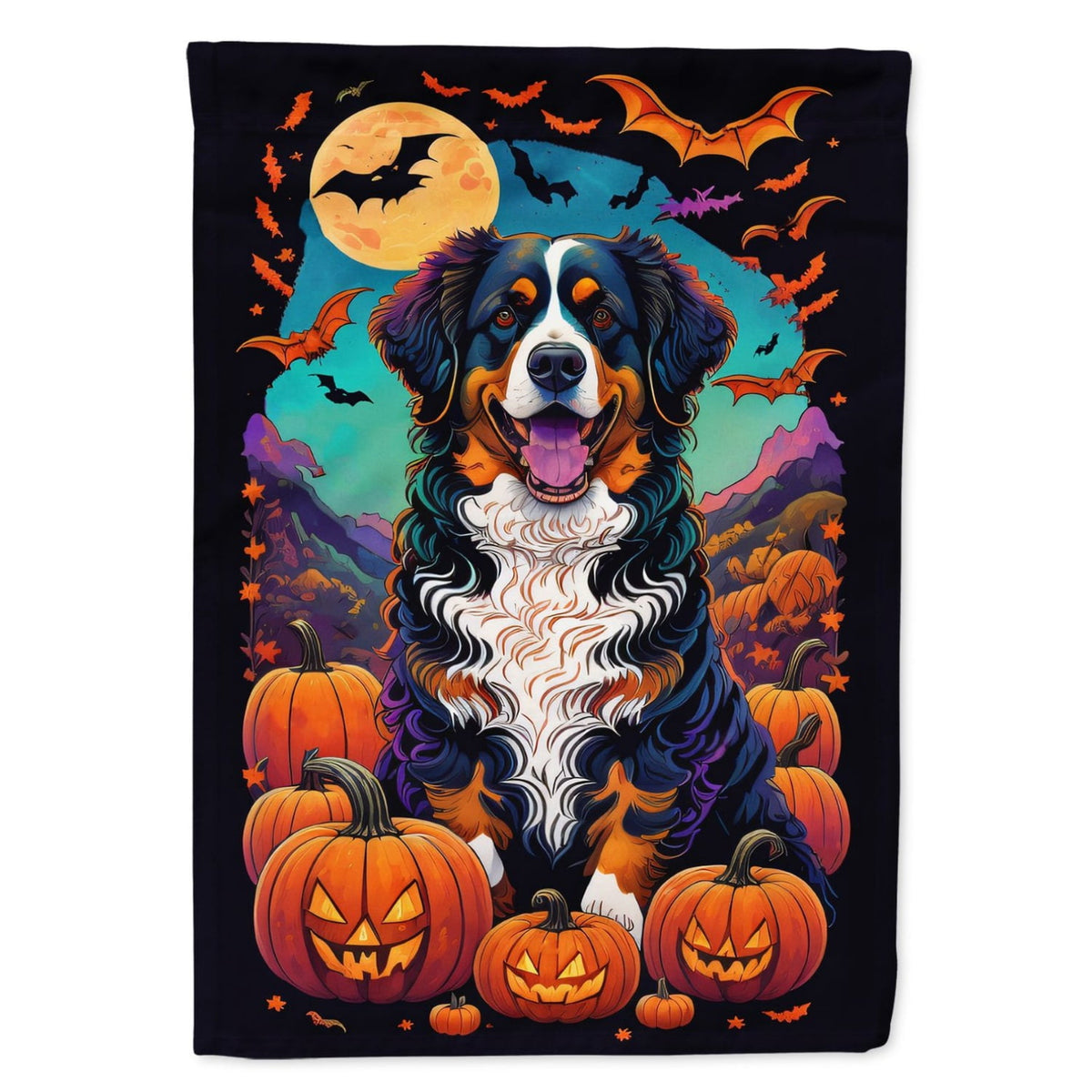 Haunt & Co Halloween Pug Dog House Flag 28x40IN Double-Sided Polyester Decorative Sleeve Pole Flag