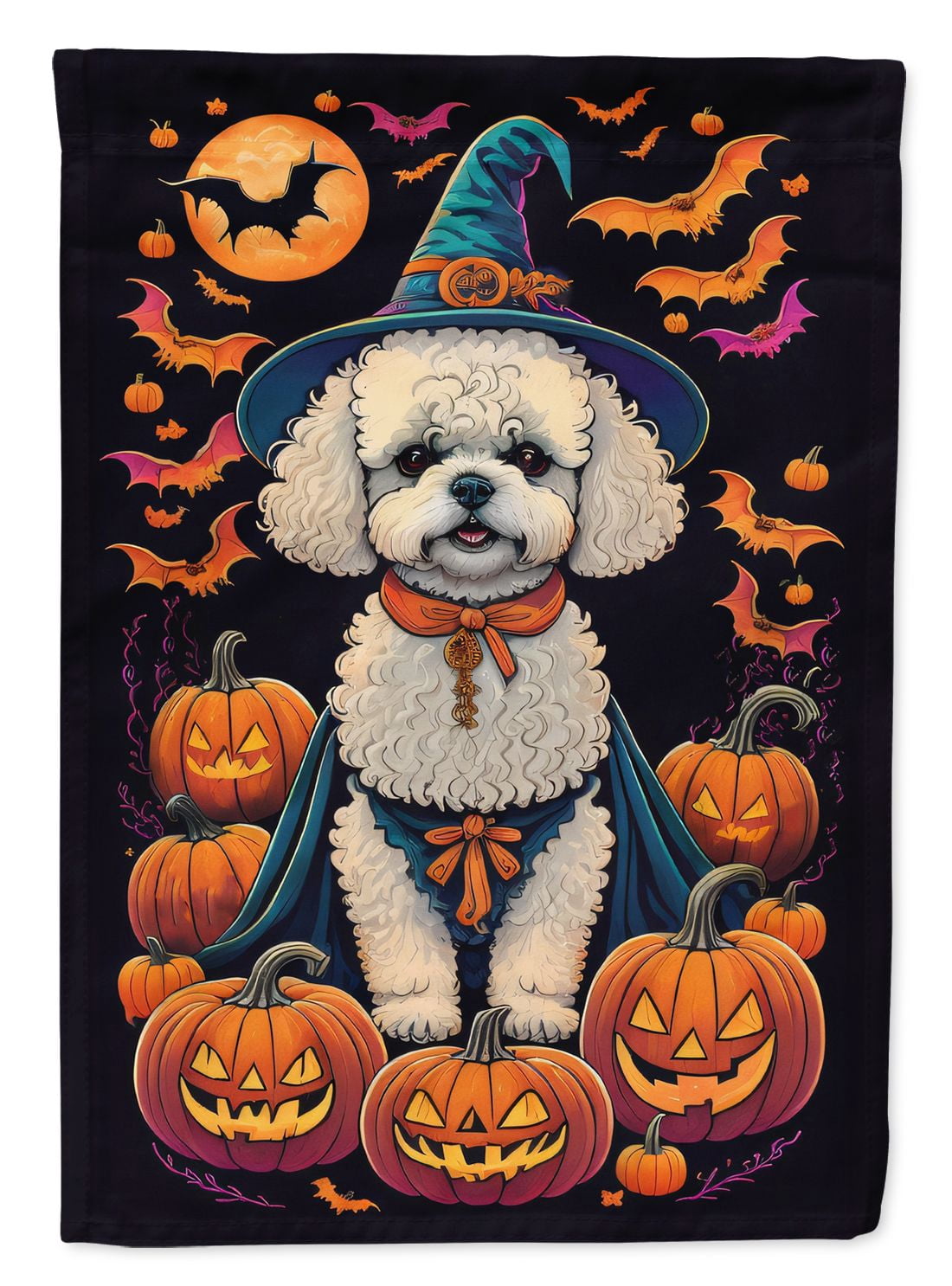 Haunt & Co Halloween Papillon Dog House Flag 28x40IN Double-Sided Polyester Decorative Sleeve Pole Flag