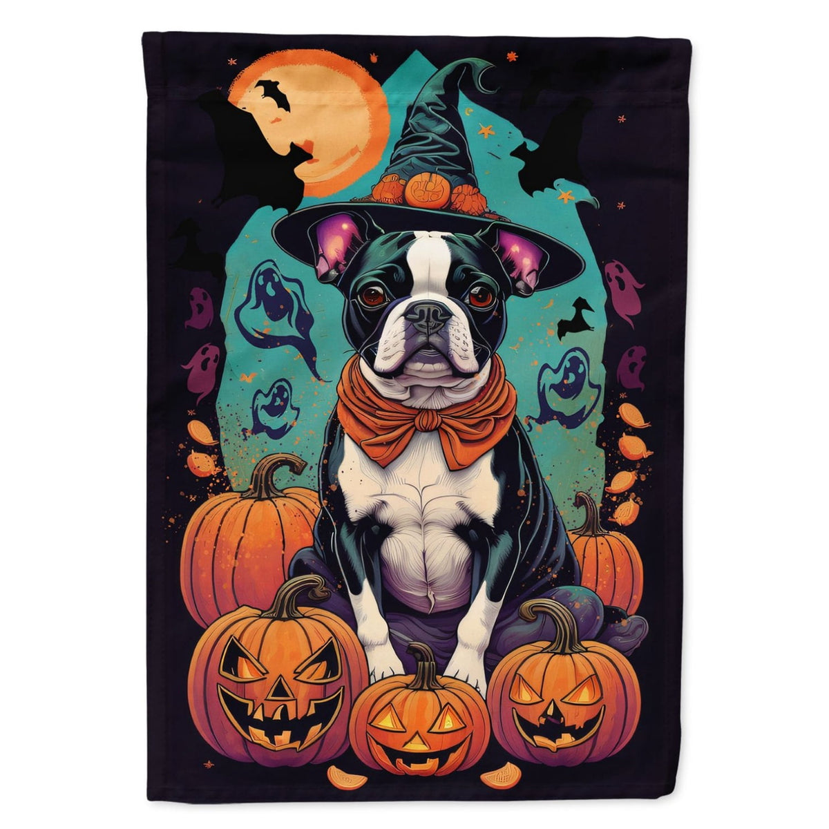 Haunt & Co Halloween Boykin Spaniel Dog House Flag 28x40IN Double-Sided Polyester Decorative Sleeve Pole Flag
